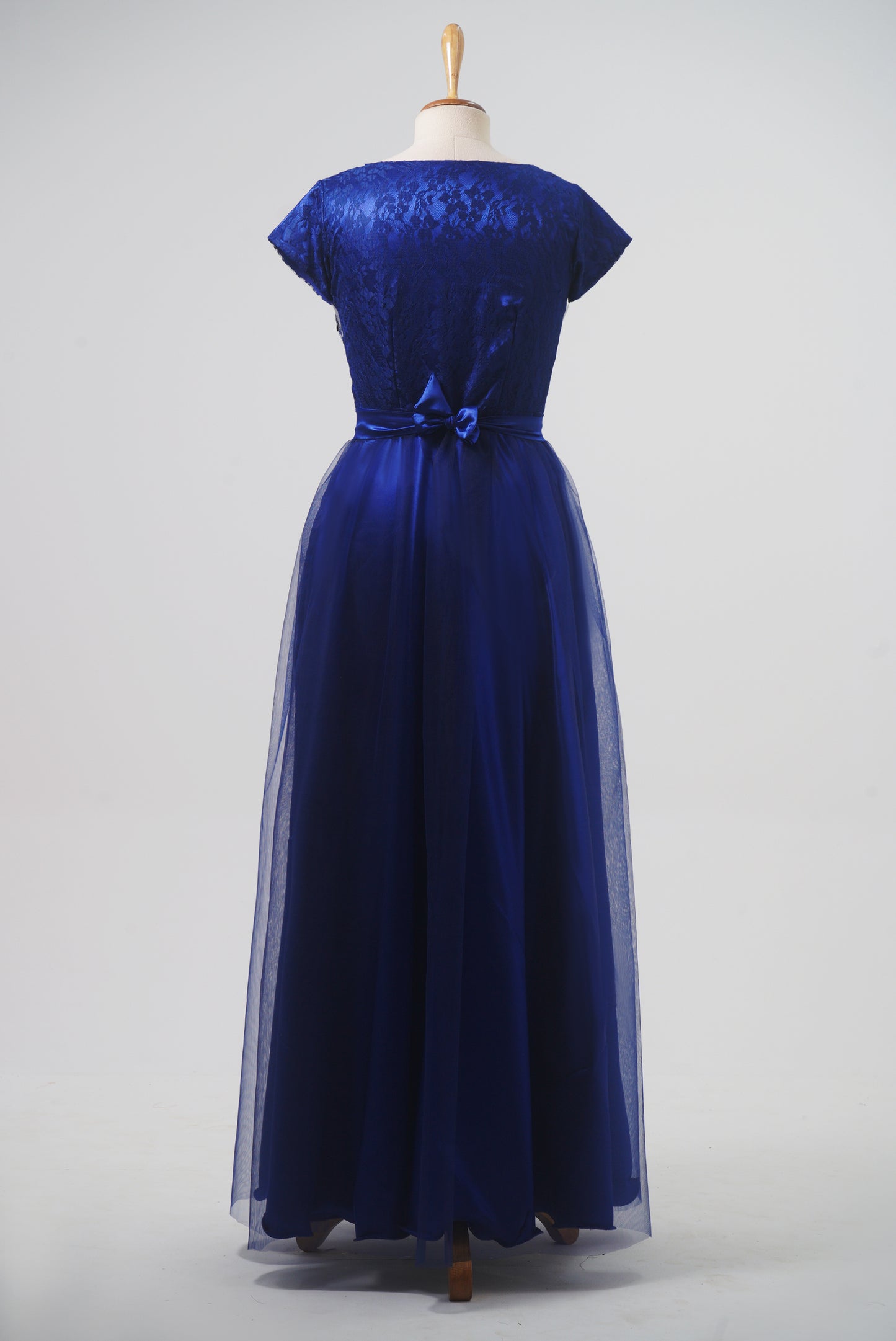 ZIA241 Blue Netted Full Length Gown