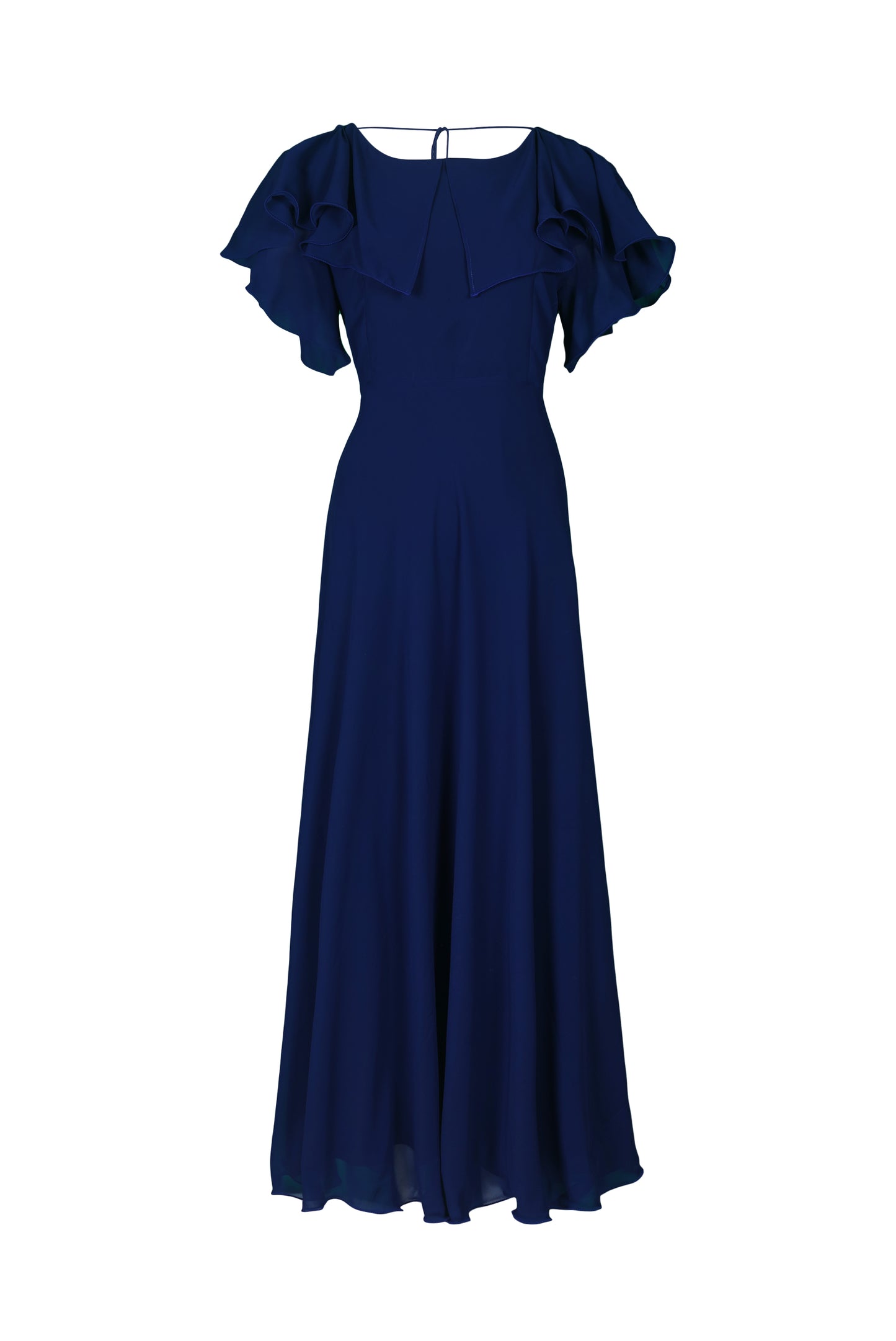 ZIA030 Flared Royal Blue Georgette gown