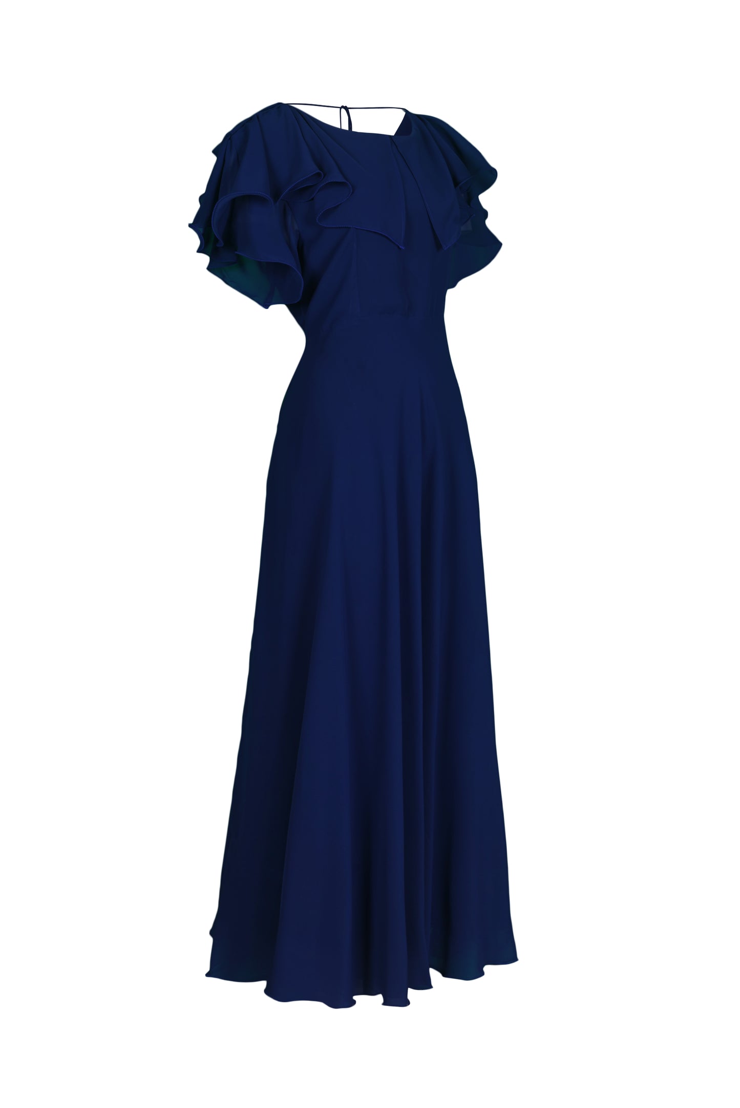ZIA030 Flared Royal Blue Georgette gown