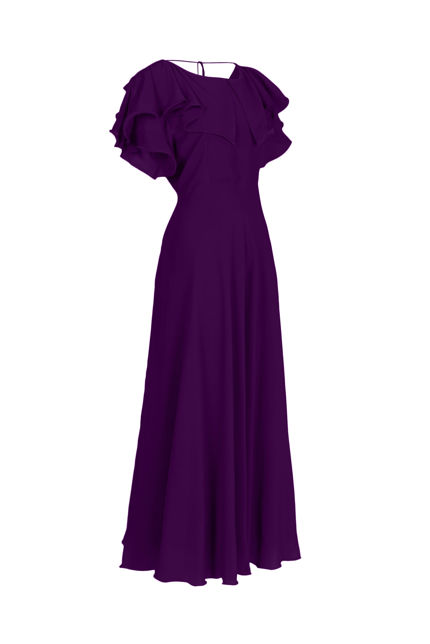 ZIA041 Violet Flared Georgette Gown.