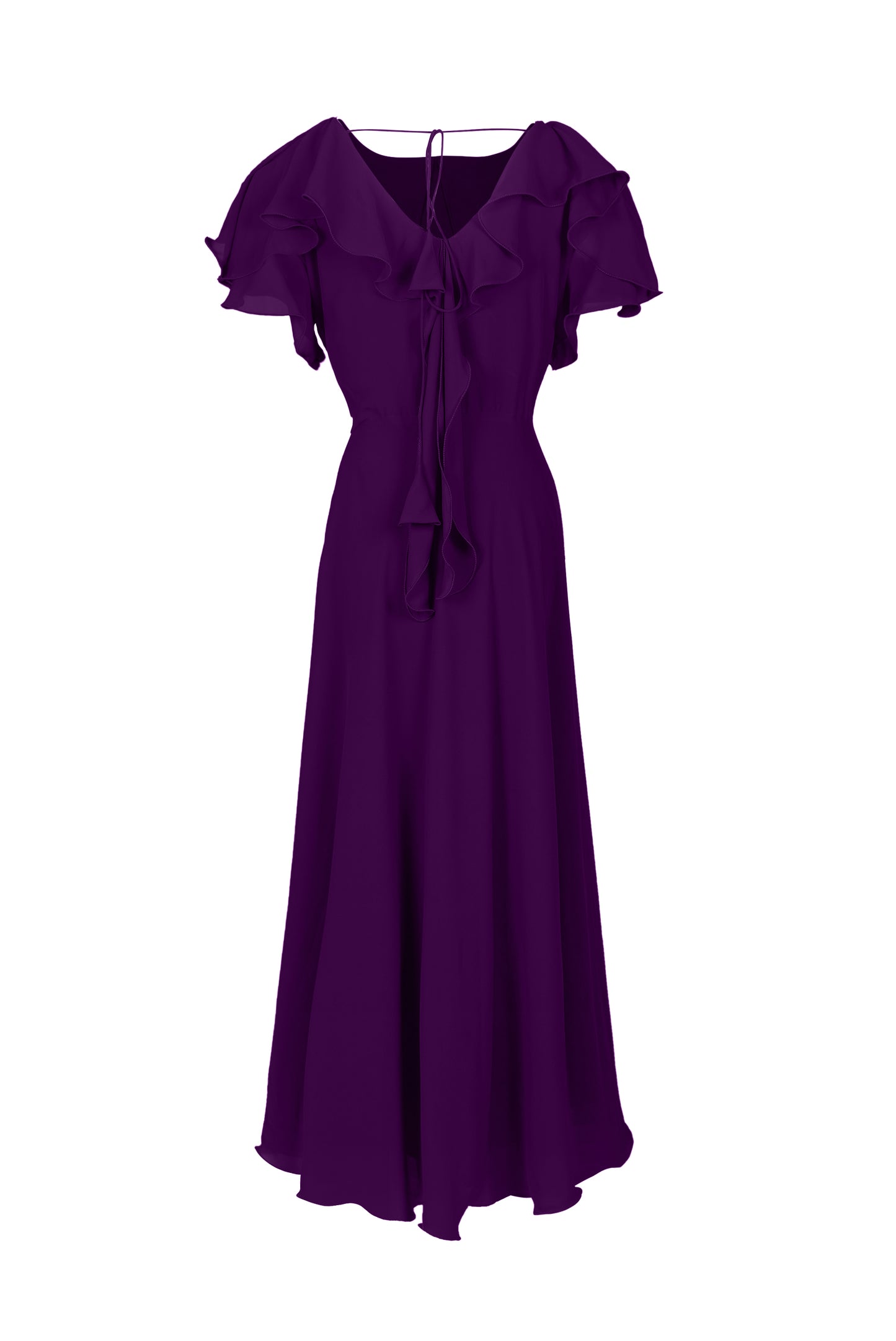 ZIA041 Violet Flared Georgette Gown.