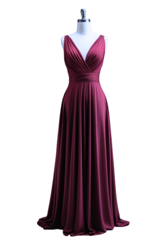 ZIJ008 Royal Violet Sleeveless Draped Gown